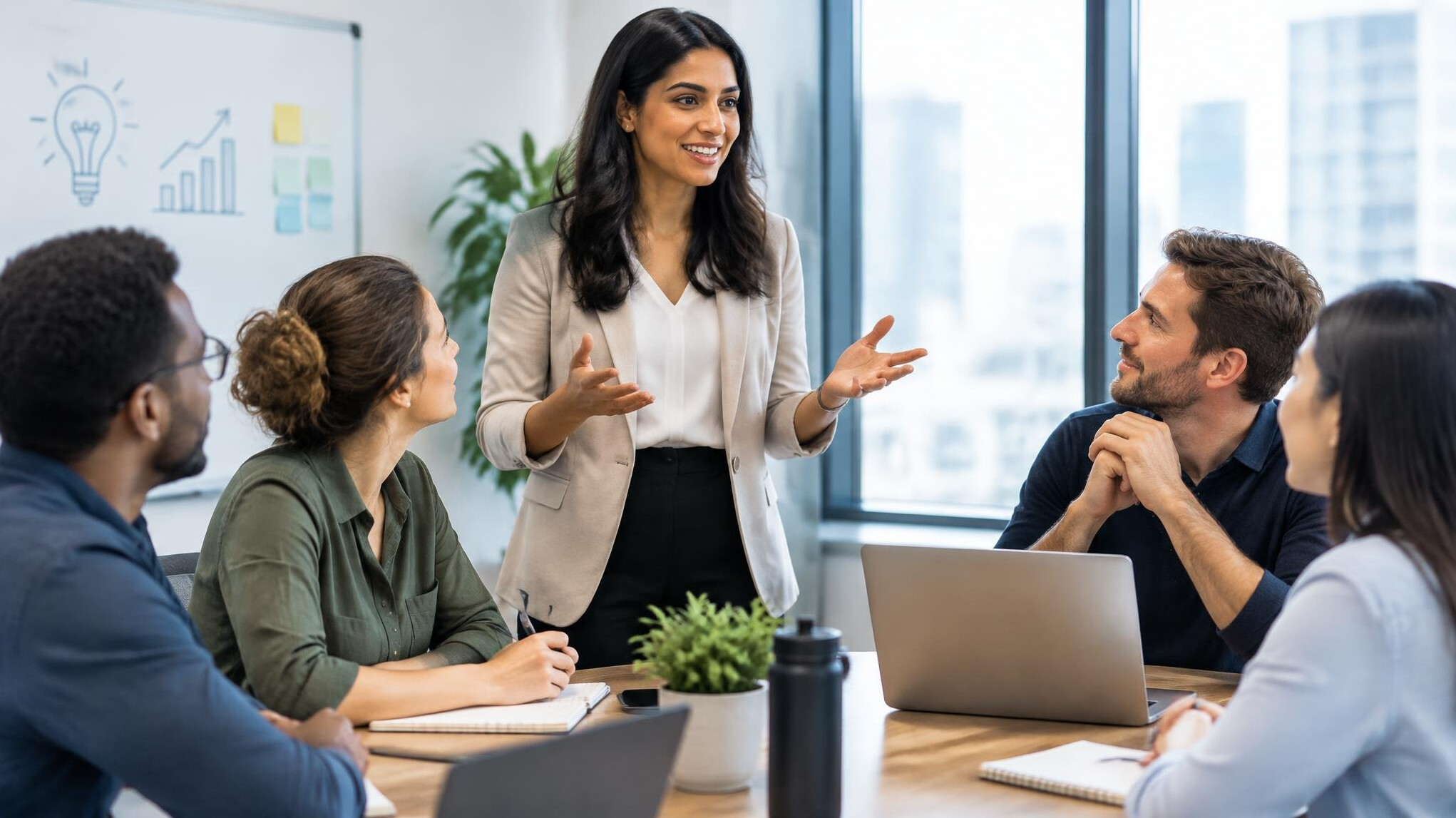 woman leading team discussion