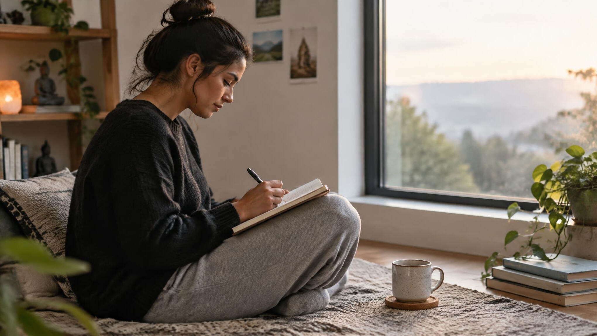 person journaling alone